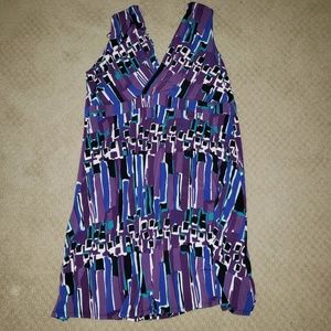 Plus size Sleeveless multicolored dress